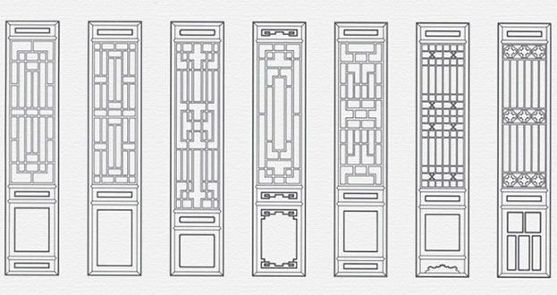 沈丘常用中式仿古花窗图案隔断设计图